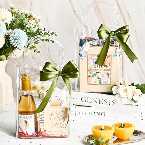 Ohuimrt 50 Pack 5.9" x 2.8" x 7.9" Clear Plastic Gift Bags with Handles - Image 5