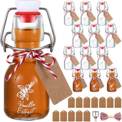 Reallnaive 12 Pack 2 oz Vanilla Extract Bottles Swing Top Glass Bottles by Reallnaive