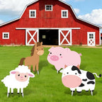 Farm Animals Party Decorations, Large Farm Animals Cardboard Cutouts by Unknown