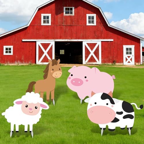 Farm Animals Party Decorations, Large Farm Animals Cardboard Cutouts by Unknown