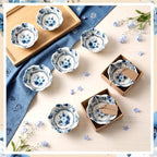 SiliFine 12 Pcs Wedding Favors for Guests Small Ceramic Bowls, Rose, Blue - Image 3