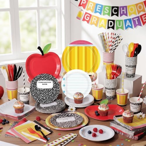 450 Pcs Tableware Set, Serve 50, Red Yellow, Back to School - Image 5