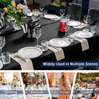 Fixwal 10 Pack 6FT Black Tablecloth Rectangle Spandex Fitted Table Cover - Image 6