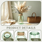 Glass Flower Vase,12 PCS Farmhouse Mason Jar for Centerpiece - Image 3