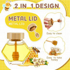 Pickmesh 12 Pcs Hexagonal Glass Honey Jars with Spoon, 3.38 oz Honey Dispenser with Wooden Spoon Bee Charm Thank You Card Organza Bag Mini glass Jars for Baby Shower Wedding Party Favor Decorations - Image 3