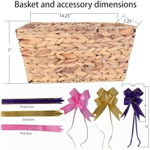 TORMAYS HOME Gift Baskets, Baskets for Gifts Empty (3-Pack), Woven Storage Baskets with Gift Bags & Ribbons, Baby Shower Basket for Nursery Toy Shelf Organizer, Natural - Image 4