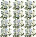 12 Bundles Dusty Blue White Artificial Peonies Silk Flowers Bulk by Nagobi