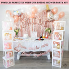 96 PC Bridal Shower Decorations Balloon Boxes White- Transparent Block with BRIDE TO BE + GROOM + A - Z Letters and 40 Balloons- Engagement Bachelorette Parties Weddings Centerpieces Photo Booth Props - Image 5