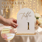 Wedding Table Numbers 1-15 with Holders,5x7 inch Arch Acrylic Table Numbers Signs with Gold Foil Embossed for Wedding Reception, Anniversary, Birthday,Party and Events Decor - Image 3