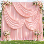 10 x 10ft Blush Pink Backdrop Curtains, Blush Pink Drapes for Backdrop | Wrinkle Free Wedding Birthday Party Backdrop Baby Shower Bridal Shower Graduation Photography Background Decoration by HBBMAGIC