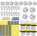 72 Pieces Volleyball Paper Lanterns Centerpieces Decorations Volleyball Lanterns with Metallic Foil Centerpiece Wrapping Paper and Ribbons for Volleyball Birthday Party (72 PCS, Volleyball) by Unknown