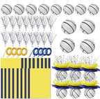 72 Pieces Volleyball Paper Lanterns Centerpieces Decorations Volleyball Lanterns with Metallic Foil Centerpiece Wrapping Paper and Ribbons for Volleyball Birthday Party (72 PCS, Volleyball) by Unknown