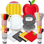 450 Pcs Tableware Set, Serve 50, Red Yellow, Back to School by Unknown