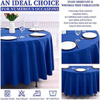 Showgeous 90 Inch Royal Blue Round Tablecloths, Polyester Table Covers - Image 6