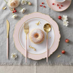 I00000 144 Pink Plastic Silverware, Fancy Gold Silverware with Pink Handle - Image 3