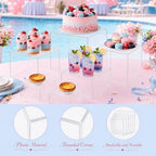 6 Pcs Food Risers for Display Party Buffet Riser Clear(4",4",5",6",7",8") - Image 3