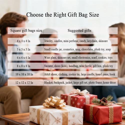 Aosric White Square Gift Bags with Tissue Paper, 24 Pack 10x10x10 In - Image 4