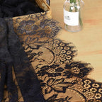 Lace Tablecloth 10FT Rectangle Wedding Overlay Black Halloween Fabric 2Pack - Image 6