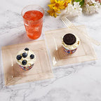 Goodluck 120Pcs 6.5" Square Gold Glitter Dessert Plates Set - Image 3