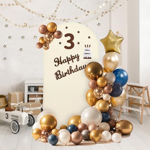 Arch Backdrop Stand and Cover Set, Metal Balloon Arch Backdrop 7.2ft, Gold Arched Stand Frame for Wedding, Parties,Birthday, Backdrop Decorations (Beige,7.2ft) - Image 5