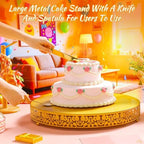 Wenqik 18 Inch Gold Cake Stand Set Metal Round cake Dessert Stand, Wedding - Image 5