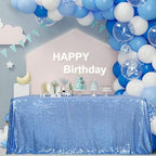 SquarePie Sequin Tablecloth 90x156 Inch Baby Blue for Wedding Party - Image 3