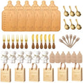 Baby Bottle Shaped Acacia Wood Cheese Board Gift Set - Premium Baby Shower Prizes for Game Winners, Gender Reveal & Bridal Shower Party Favors for Guests Acacia Wood 6 Sets by Unknown