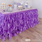 Willowy Purple Tutu Table Skirt. 9ft Table Skirt with Double Layer Organza Willows for Unicorn Birthday Decorations for Girls, Baby Shower Decorations, Skirts for Rectangle Tables - Image 2