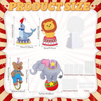 Carnival Theme Party Decorations, 4 Pack Large 30" x 27" Circus Animals Cardboard Cutouts Stand Up, Circus Theme Photo Booth Props for Carnival Birthday Party Baby Shower Family Game Decoration - Image 2