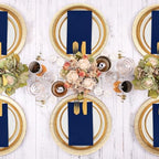 KAMMAK Blue Napkins Disposable 100 Pack Cloth like Paper Dinner Napkins Folded with Pocket Navy Blue Napkins Hand Towel for Party Decoration, Wedding Reception, Bathroon and Kitchen (16.5 x 16.5 inch) - Image 2
