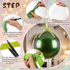 TaoBary 30 Set Sage Green Brown Boho Large Ceiling Hanging Latex Balloons Bulk 22/18'' Ceiling Decor Bobo Balloons with Satin Bows, Ribbons for Hunting Woodland Birthday Party Wedding Decoration - Image 5