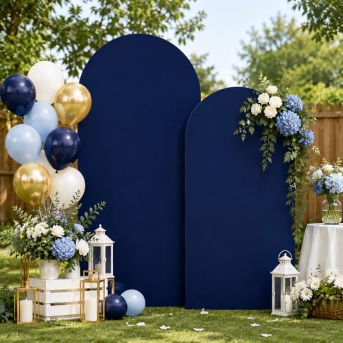 Navy Blue Arch Cover 7.2 and 6ft Spandex Arch Backdrop Cover Set of 2 - Image 7