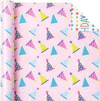 WRAPAHOLIC Jumbo Reversible Birthday Wrapping Paper - 30 Inch x 100 Feet Jumbo Roll - Pink Happy Birthday Wrapping Paper for Girls, Kids, Baby Shower - Image 3