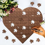 Personalized Puzzle Wedding Guest Book Alternative Custom Heart Wedding Guestbook Sign Rustic Wedding Decorations for Reception Wood Wedding Guest Book Ideas for Baby Shower Anniversary - Image 2