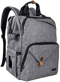 Hap Tim Diaper Bag Backpack,Large Capacity Travel Back Pack Maternity Baby Nappy Changing Bags, Double Compartments with Stroller Straps,Waterproof,Grey (US7340-G) by HapTim