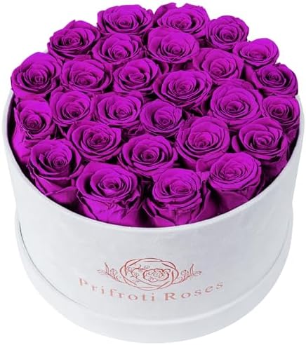 27 Roses in a Luxury Suede Box, Mother Day Flowers Gifts for Mom, Preserved Flowers for Her, Birthday Gifts for Women, Purple by Prifroti