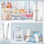 289 Pieces Airplane Baby Shower Favors for Guest Little Explorer Landing Soon Ballpoint Pens and Keychains Gifts Bulk Retractable Baby Shower Pens Gender Reveal Thank You Cards Souvenirs Prizes - Image 6
