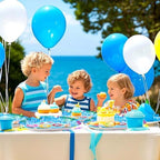 50Pcs Summer Pool Oval Paper Plates 10" x 12"Large Heavy Duty Beach Ball Disposable Party Plates Pool Dessert Dinner Platters for Kids Baby Shower Birthday Hawaii Schools Out for Summer Decorations - Image 5