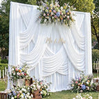 30ft x 15ft White Backdrop Curtains for Wedding Parties, Wrinkle Free Silky Polyester 6 Panels 15 ft Long Photo Backdrop Drapes Back Drop Cloth Drapery for Birthday Photography Background Curtain - Image 3