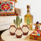 FYSUIMU 12 Sets Cielito Lindo Candles Mexican Terracotta Flower Clay Pottery Jar Candles with Paper Tags for Fiesta Cinco De Mayo Birthday Baby Shower Wedding Party Decoration - Image 6