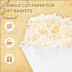 5 Pack Baskets For Gifts Empty, 10x12” White Gift Basket Kit with Clear Bags Gold Bows 200g Crinkle Cut Paper Empty Gift Baskets to Fill Large Gift Baskets for Christmas, Birthdays, Holidays, Weddings - Image 5