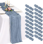 18 Pack Cheesecloth Table Runner 10FT Dusty Blue Table Runner Boho Gauze Cheese Cloth Table Runners Long Rustic Sheer Table Decorations for Wedding Party Baby Bridal Shower Birthday Holiday Home by Showgeous