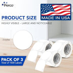 Perco White Perforated Round Circle Dot Sticker 3-Inch Labels — 3 Rolls, 1,500 Stickers - Printable Labels for Logos, Pricing, Instructions & Product Info - Made in USA - Image 2