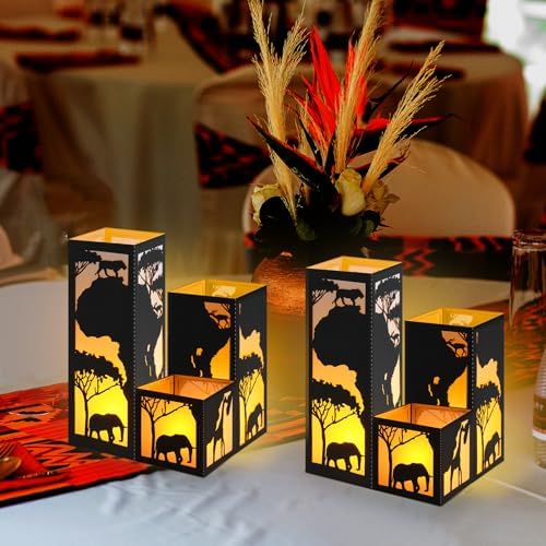 Rossesay 12 Pcs African Safari Lantern Table Centerpiece for Party Decor - Image 5
