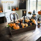 NUPTIO Wooden Flower Box Centerpieces, Rectangle, 11.8" Long, Brown, 6 Pcs - Image 3