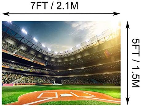 BELECO 7x5ft Fabric Baseball Backdrop Baseball Field Stadium Photography Backdrop for Baby Shower Birthday Party Decoration Sport Games Photo Background Props - Image 4