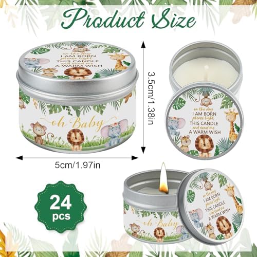 24Pcs Jungle Animal Baby Shower Party Candles for Gender Reveal - Image 2