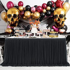 14ft Black Tulle Table Skirt for Rectangle Table or Round Tables Tutu Table Cloth for Birthday Party Baby Shower Wedding Parties Dessert Buffet Banquet Decorations - Image 3