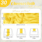 30 Pack Lemon Yellow Cheesecloth Table Runner 17 x 108 inch Cheese Cloth Table Runners 9ft Yellow Table Runner Rustic Romantic Sheer Gauze Runner for Wedding Party Baby Shower Table Decoration - Image 2