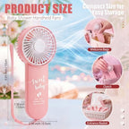 12 Sets Baby Shower Fans Party Favors Portable,Pink,5 Styles - Image 3